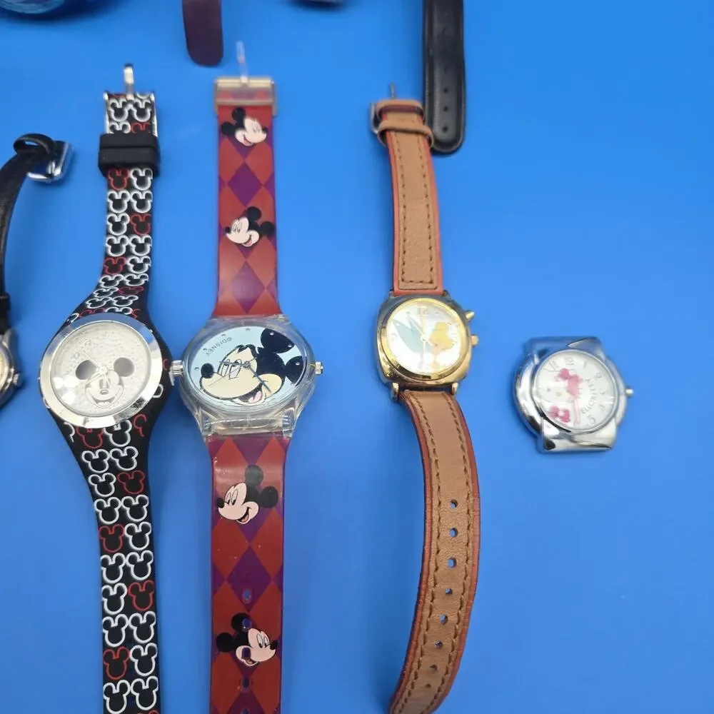 Lot of 16 Character Watches Disney Mickey Minnie Tinker Bell Pooh Untested